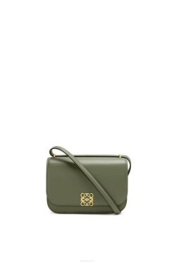 abacate verde 80ZJ307 mulheres bolsa pequena goya em couro de bezerro de seda Loewe