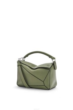 abacate verde 80ZJ545 mulheres bolsa pequena quebra-cabeça em couro de bezerro clássico Loewe