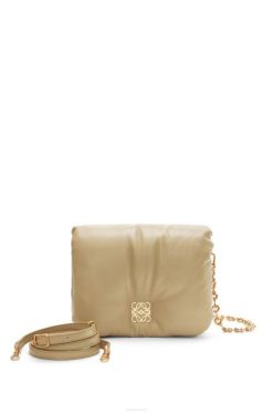 argila verde 80ZJ386 mulheres bolsa puffer goya em couro de cordeiro napa brilhante Loewe