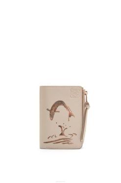 aveia leve 80ZJ1302 mulheres carteira slim com zíper fish em couro de bezerro clássico Loewe