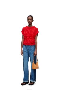 azul denim 80ZJ1159 mulheres jeans desconstruídos em denim Loewe