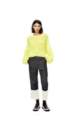 azul-marinho 80ZJ1196 mulheres jeans pescador em denim Loewe