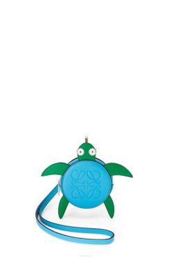 azul verde 80ZJ617 mulheres bolsa de biscoito de tartaruga em couro de bezerro clássico Loewe