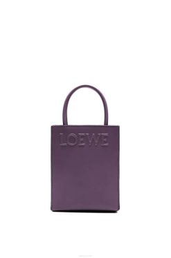 beringela profunda 80ZJ192 mulheres bolsa a5 padrão em couro de bezerro elegante Loewe