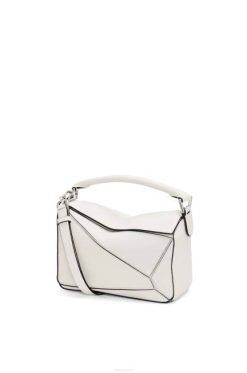 Braco suave 80ZJ367 mulheres pequena bolsa quebra-cabeça em couro de bezerro granulado macio Loewe