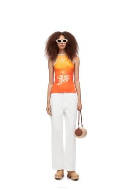 branco 80ZJ1172 mulheres jeans baggy anagrama em denim Loewe