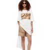 branco 80ZJ791 mulheres chapéu t-shirt vestido em algodão Loewe