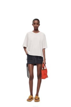 branco 80ZJ800 mulheres camiseta boxy fit em algodão Loewe