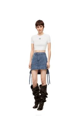 branco 80ZJ897 mulheres cropped em algodão Loewe