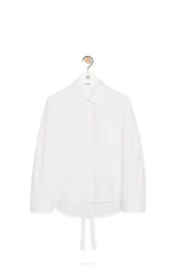 branco 80ZJ900 mulheres camisa trapézio em popeline de algodão Loewe