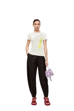 branco/multicolorido 80ZJ883 mulheres top antúrio em jersey canelado de algodão Loewe