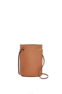 bronzeado 80ZJ620 mulheres bolso de dados em couro de bezerro clássico Loewe