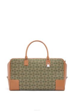 cáqui verde/castanho 80ZJ161 homens bolsa amazona 44 em jacquard anagrama e couro de bezerro Loewe