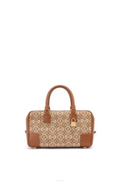 castanho/pecã 80ZJ162 mulheres amazona 23 em anagrama jacquard e couro de bezerro Loewe