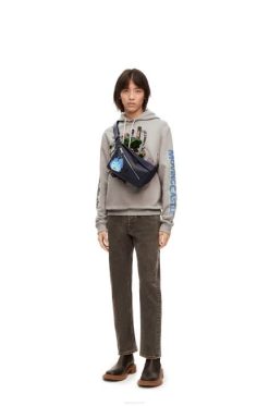 cinza 80ZJ840 mulheres moletom bordado castelo em movimento em algodão Loewe