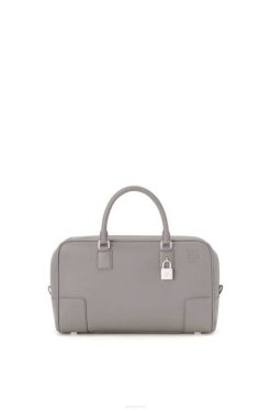 cinza pérola 80ZJ134 mulheres bolsa amazona 28 em couro de bezerro granulado macio Loewe