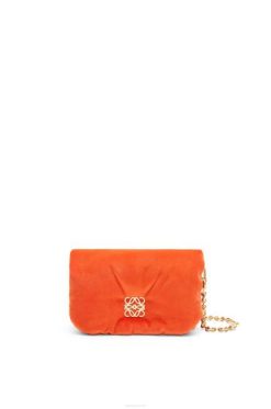 coral vermelho 80ZJ249 mulheres bolsa mini puffer goya em veludo Loewe