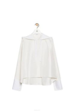 cru 80ZJ922 mulheres camisa com capuz em seda Loewe