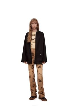 cru 80ZJ999 mulheres suéter cropped de veado em lã Loewe