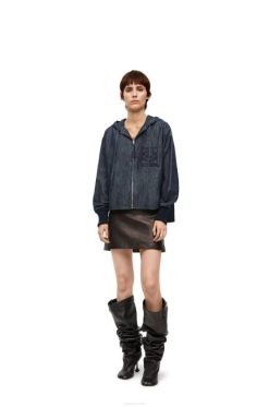índigo 80ZJ1164 mulheres jaqueta com capuz em jeans Loewe