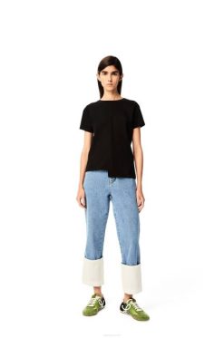 índigo 80ZJ1197 mulheres jeans pescador em denim Loewe