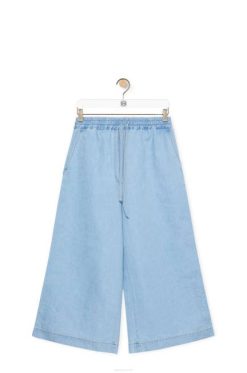 jeans claro 80ZJ1182 mulheres calça cropped em jeans Loewe