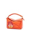 laranja 80ZJ441 mulheres bolsa pequena quebra-cabeça calcifer em couro de bezerro acetinado Loewe