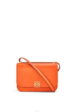laranja 80ZJ494 mulheres bolsa goya em couro de bezerro de seda Loewe