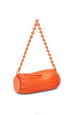 laranja 80ZJ600 mulheres bolsa pulseira em napa plissada Loewe