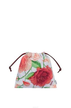 lilás azul 80ZJ587 mulheres bolsa cordão rosas em lona Loewe