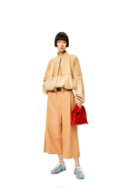 manteiga 80ZJ1146 mulheres calças elásticas cortadas Loewe