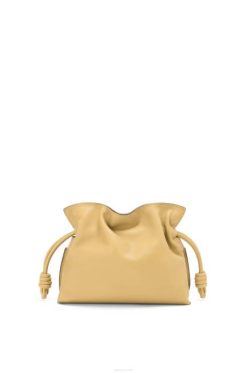 manteiga escura 80ZJ208 mulheres mini clutch flamenca em couro de bezerro nappa Loewe