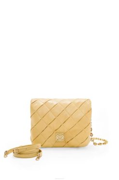 manteiga escura 80ZJ381 mulheres puffer goya em pele de cordeiro napa brilhante plissada Loewe