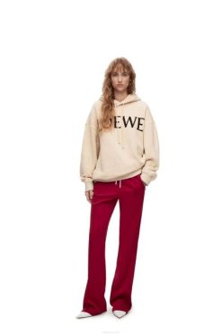 marfim 80ZJ801 mulheres moletom oversized em algodão Loewe