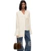 marfim 80ZJ925 mulheres camisa assimétrica em seda Loewe