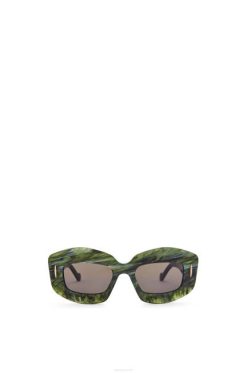 mármore verde 80ZJ1431 mulheres óculos de sol de tela em acetato Loewe