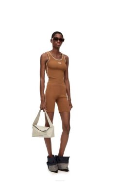 marrom 80ZJ940 mulheres regata em viscose Loewe