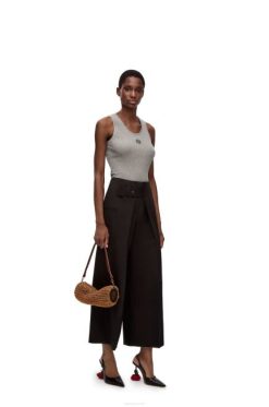 melange cinza 80ZJ904 mulheres regata anagrama em algodão Loewe