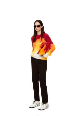 multitom laranja 80ZJ1023 mulheres suéter calcifer em malha intarsia Loewe