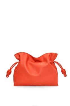 nascer do sol laranja 80ZJ356 mulheres clutch flamenca em couro de bezerro nappa Loewe