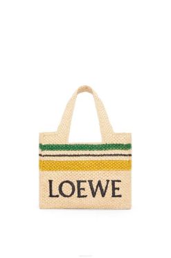 natural/multicolorido 80ZJ111 mulheres bolsa pequena fonte em ráfia Loewe