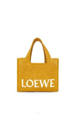 ocre 80ZJ52 mulheres bolsa pequena fonte em ráfia Loewe