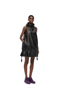 preto 80ZJ1100 mulheres vestido flamenco em napa Loewe