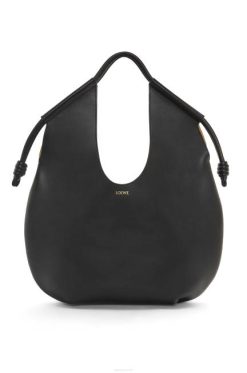 preto 80ZJ132 mulheres bolsa paseo em couro de bezerro napa brilhante Loewe