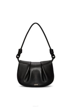 preto 80ZJ337 mulheres bolsa paseo em couro de bezerro nappa brilhante Loewe