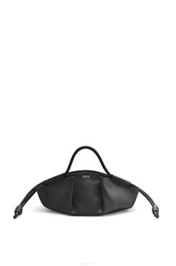 preto 80ZJ347 mulheres bolsa paseo pequena em couro de bezerro napa brilhante Loewe
