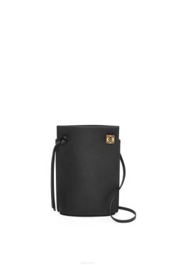 preto 80ZJ575 mulheres bolso de dados em couro de bezerro clássico Loewe