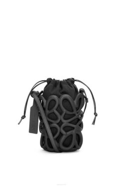 preto 80ZJ578 mulheres bolso inflado anagrama em borracha de espuma leve Loewe