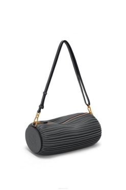 preto 80ZJ632 mulheres bolsa pulseira em napa plissada Loewe