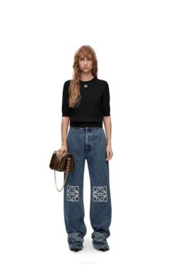 preto 80ZJ970 mulheres suéter anagrama em lã Loewe